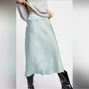 Free people normani bias skirt in blue size 0